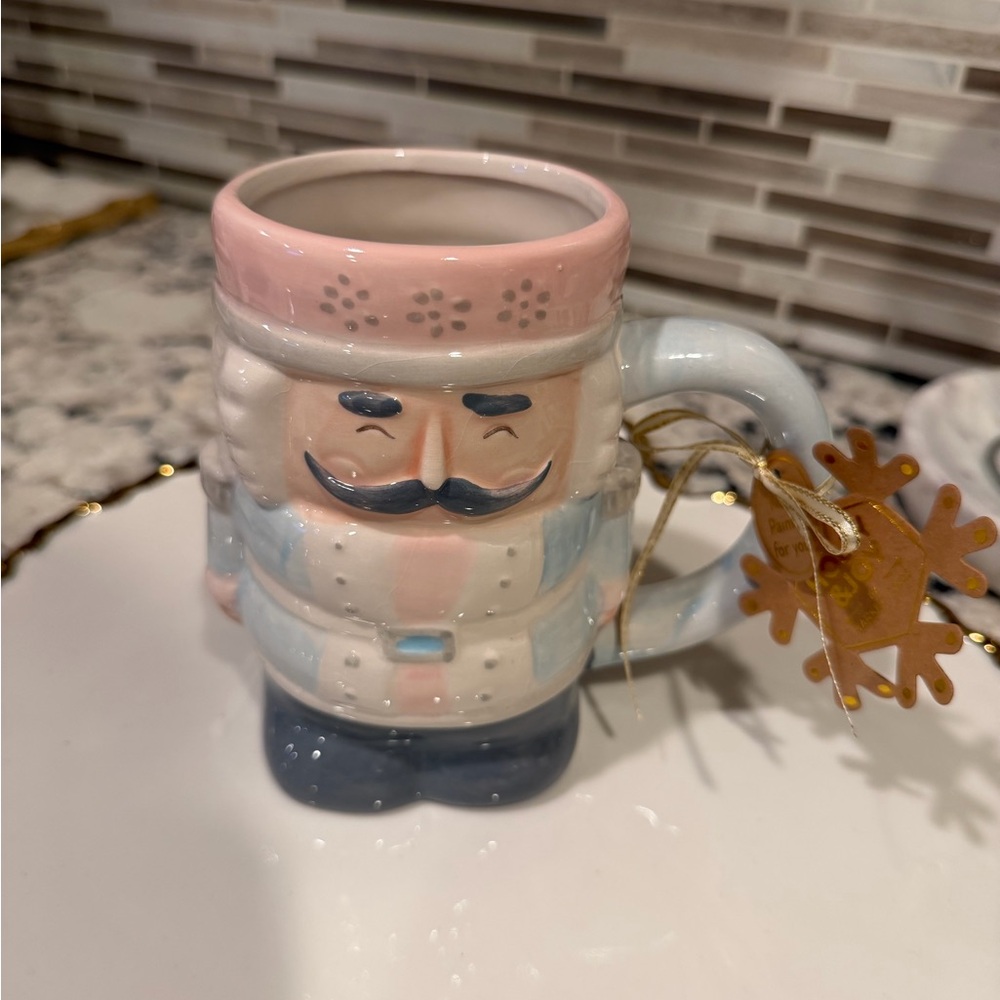 Nutcracker Ceramic Mug - Pink and Blue